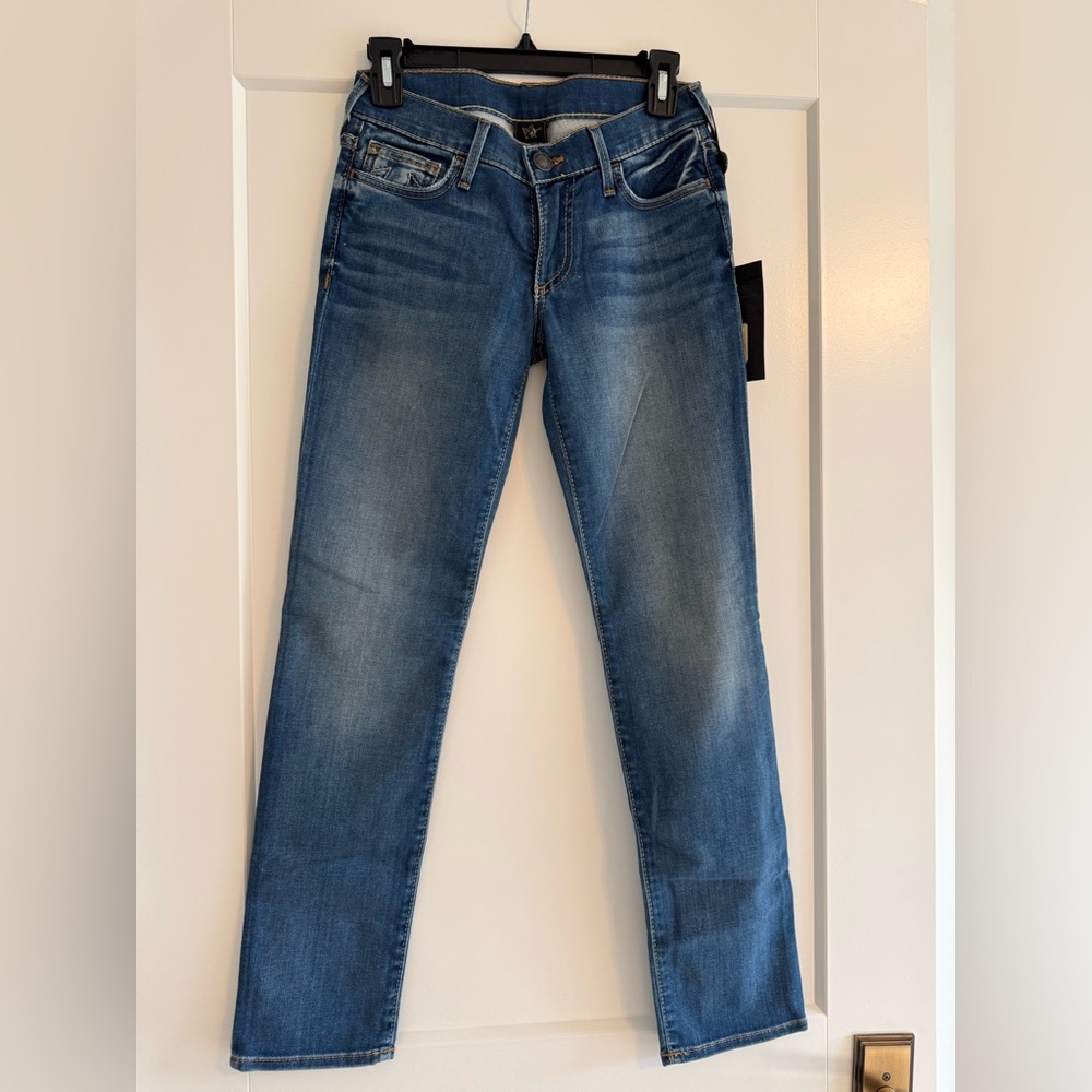 NWT! True Religion Victoria Mid Rise Skinny Leg Jeans, Sz 25